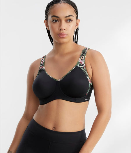 Sonic High Impact Underwire Sports Bra: Jungle Black