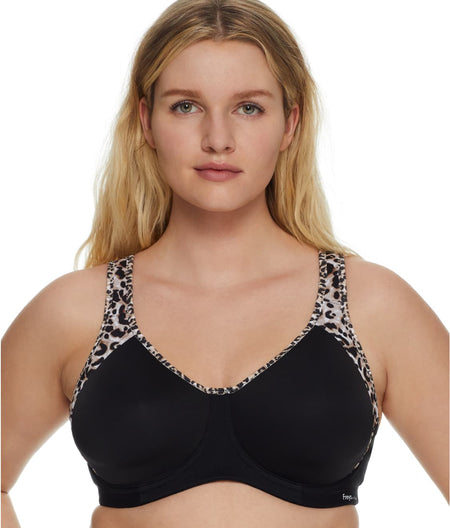 Sonic High Impact Underwire Sports Bra: Black Pure Leopard