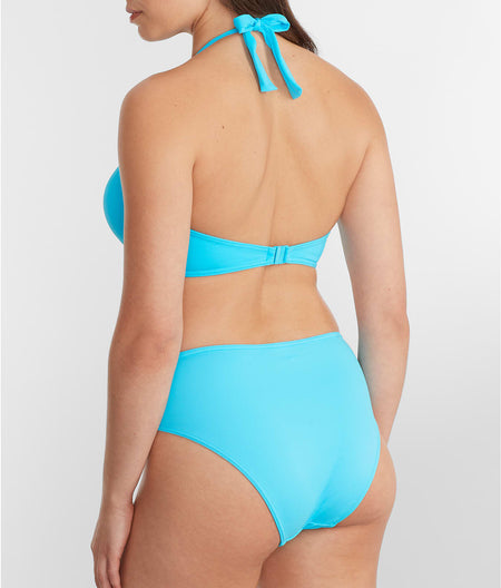 Jewel Cove Halter Bikini Top: Plain Turquoise