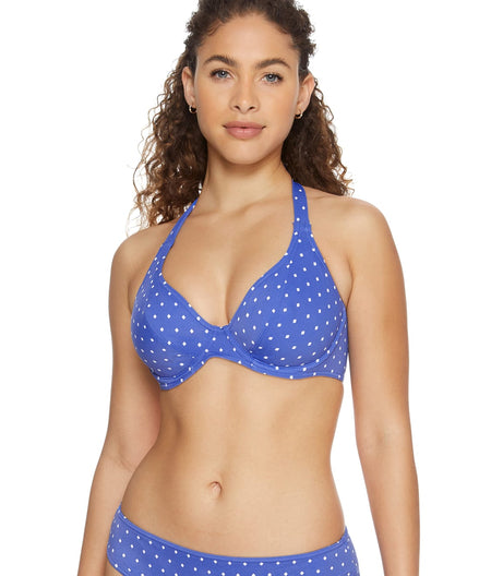 Jewel Cove Halter Bikini Top: Azure