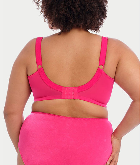 Keira Satin Side Support Bra: Hot Pink