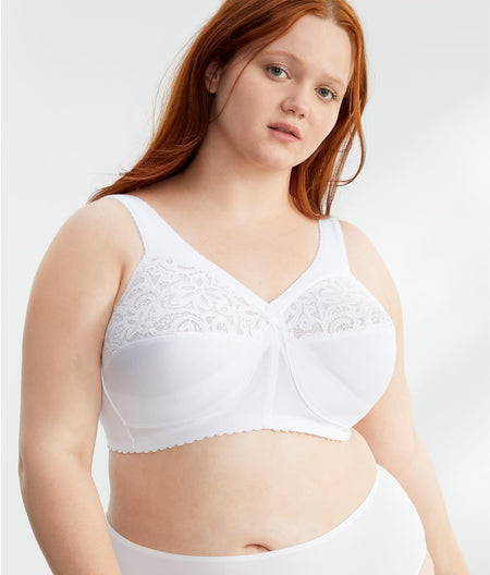 MagicLift Cotton Support Wire-Free Bra: White