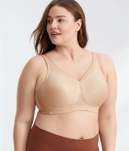 MagicLift Seamless Wire-Free Sports Bra: Cafe