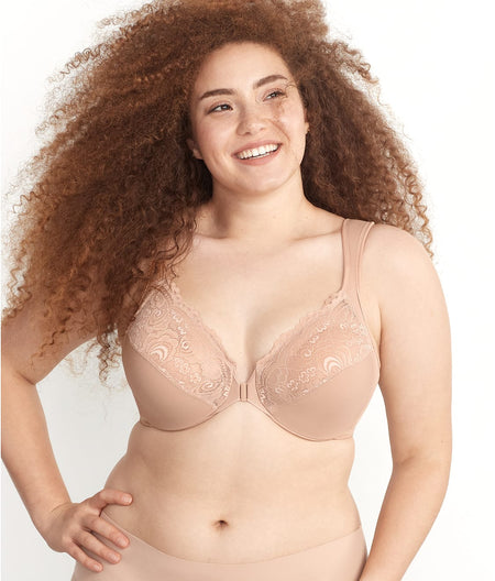 WonderWire Front-Close Bra: Cappuccino