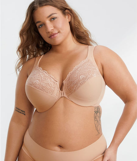 WonderWire Front-Close Bra: Cafe