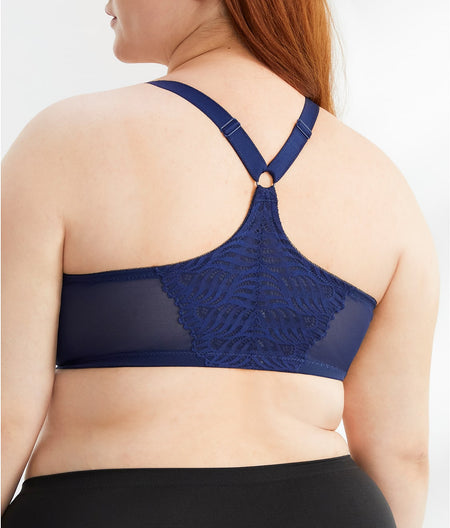 WonderWire Front-Close T-Back Bra: Blue