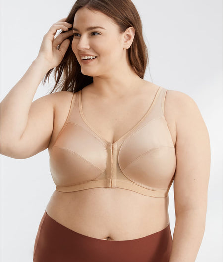 MagicLift Front-Close Posture Back Wire-Free Bra: Cafe