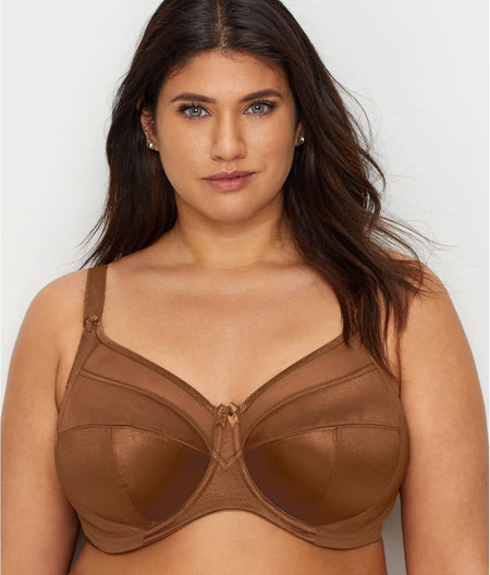 Keira Satin Side Support Bra: Cinnamon Nude