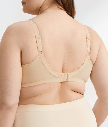 Keira Satin Side Support Bra: Nude