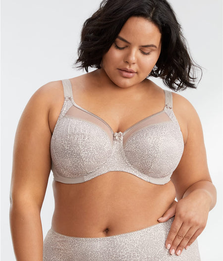 Kayla Side Support Bra: Taupe Leopard