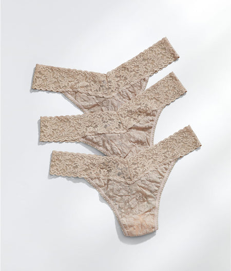 Signature Lace Original Rise Thong 3-Pack