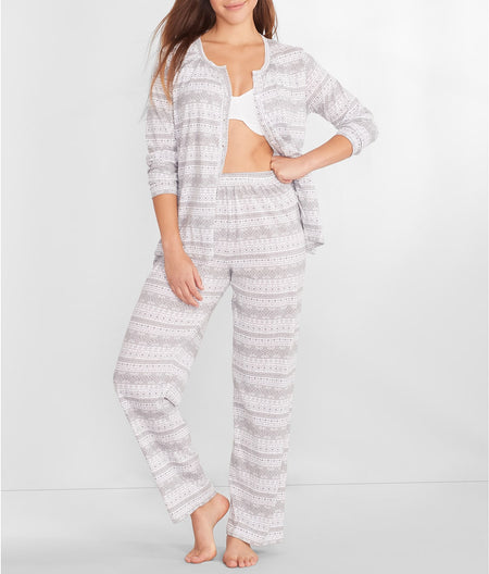 Cardigan Jersey Knit Pajama Set