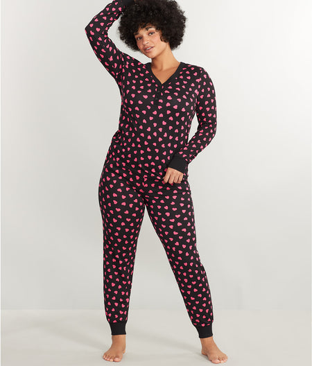 Brushed Cozy Jersey Knit Henley Pajama Set