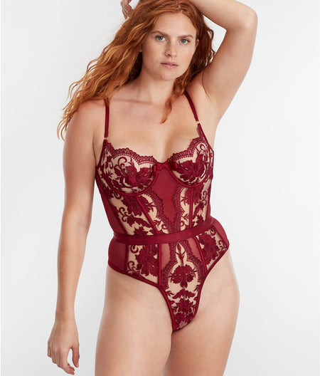 Embroidered Underwire Bodysuit