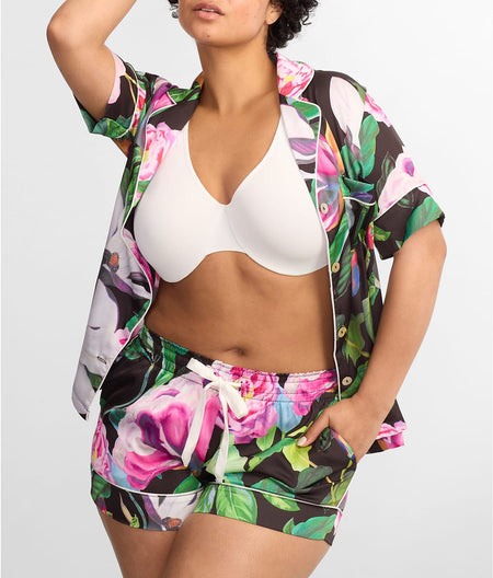 Summer Shadows Satin Short Pajama Set