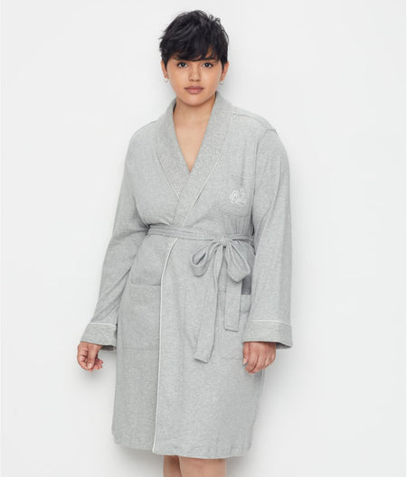 Plus Size Hartford Lounge Shawl Collar Knit Robe