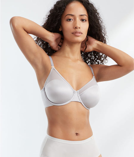 Satin & Mesh Unlined Bra