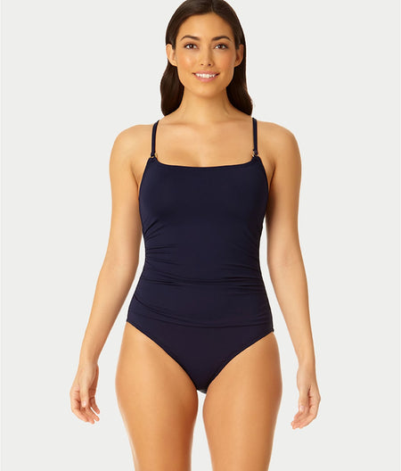 In Living Color Shirred Lingerie Maillot One-Piece