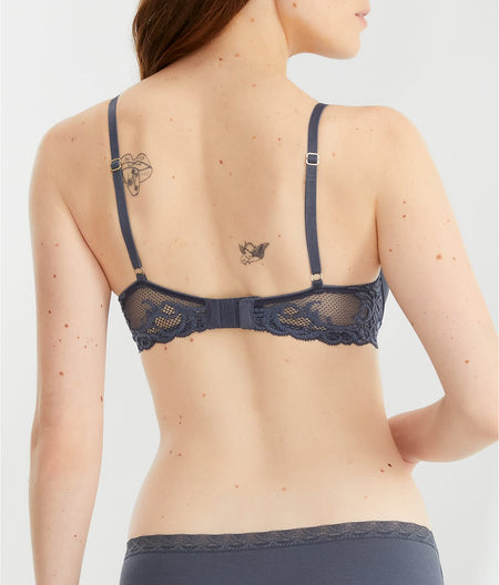 Feathers Plunge Bra: Navy Ash