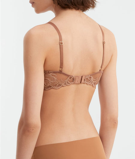 Feathers Plunge Bra: Cinnamon