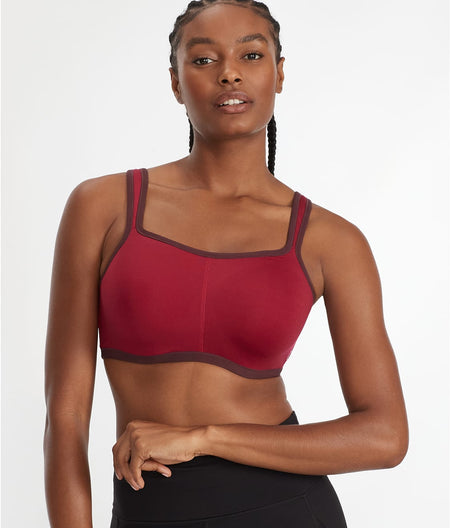 Yogi Underwire Sports Bra: Crushed Velvet/Vino