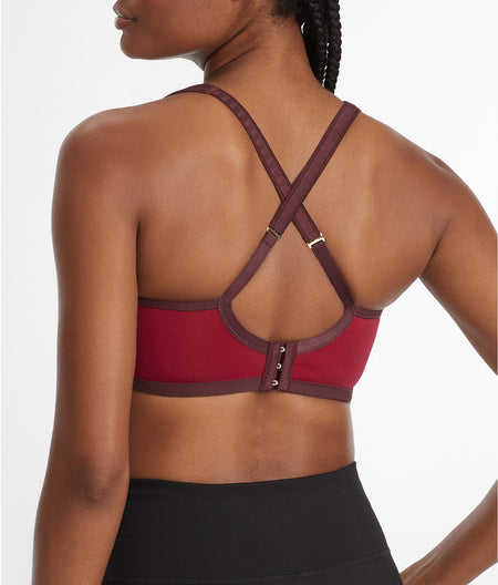 Yogi Underwire Sports Bra: Crushed Velvet/Vino