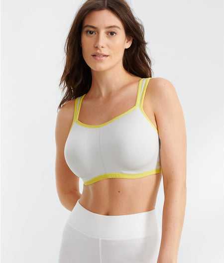 Yogi Underwire Sports Bra: Iced Grey/Lemongrass