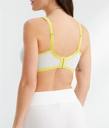 Yogi Underwire Sports Bra: Iced Grey/Lemongrass