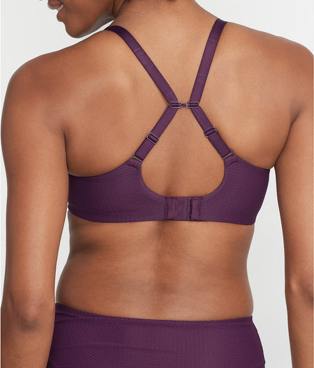 Serene Side Support Bra: Aubergine