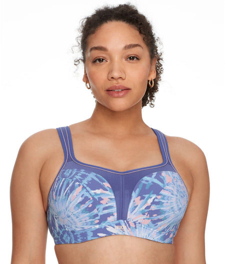 Ultimate High Impact Underwire Sports Bra: Purple Tie Dye