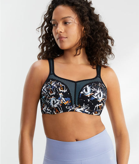 Ultimate High Impact Underwire Sports Bra: Ink Splat