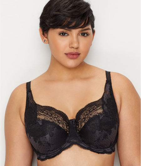 Clara Side Support Bra: Charcoal / Black