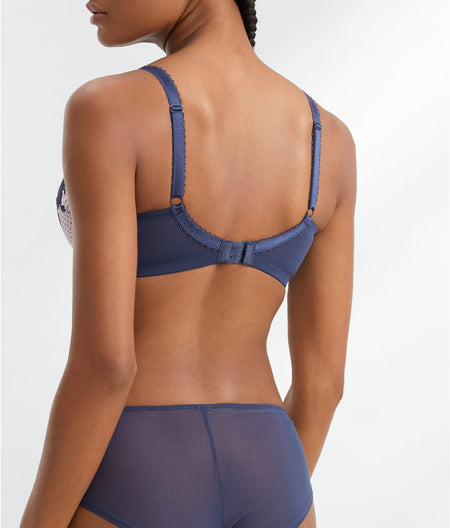 Clara Side Support Bra: Navy Pearl