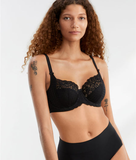 Envy Side Support Balconette Bra: Black