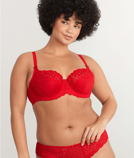 Envy Side Support Balconette Bra: Poppy Red