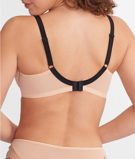 Envy Side Support Balconette Bra: Sand / Black