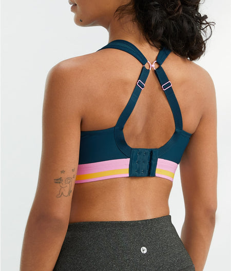 Medium Control Wire-Free Sports Bra: Retro Navy