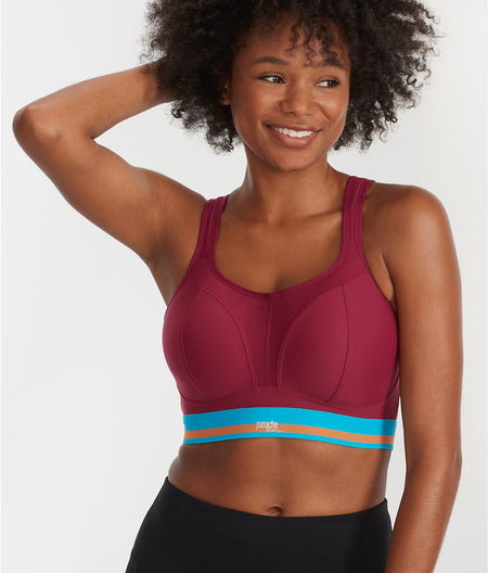 Medium Control Wire-Free Sports Bra: Cranberry