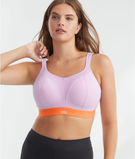 Medium Control Wire-Free Sports Bra: Lilac / Orange