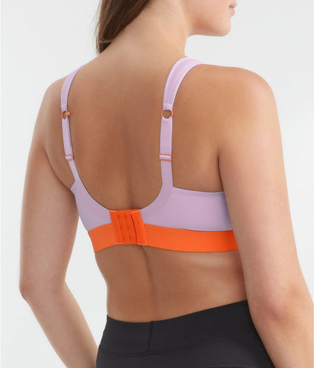 Boundless Medium Control Wire Free Sports Bra: Lilac / Orange