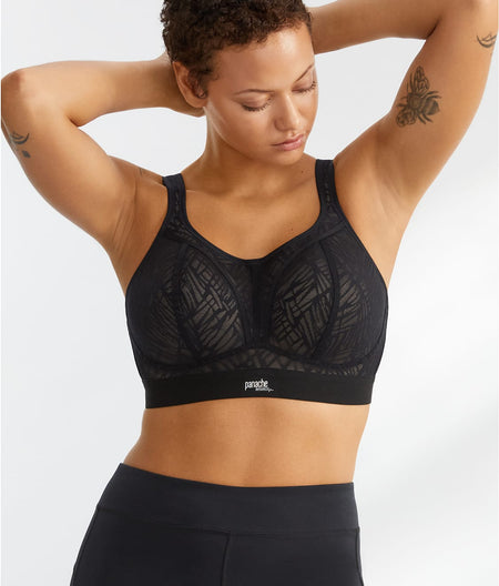 Medium Control Wire-Free Sports Bra: Black Latte