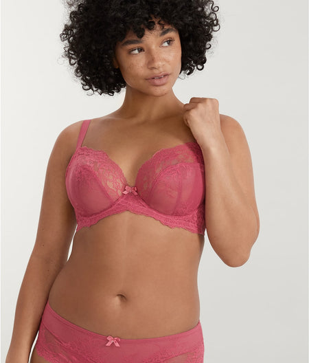 Ana Side Support Plunge Bra: Berry Pink