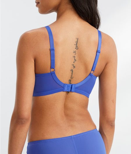 Ana Side Support Plunge Bra: Blue Jewel