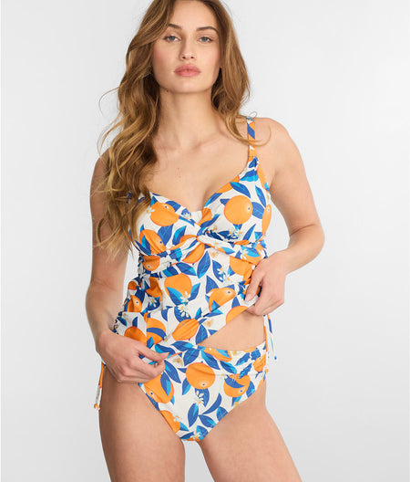 Sicily Gathered Mid-Rise Bikini Bottom