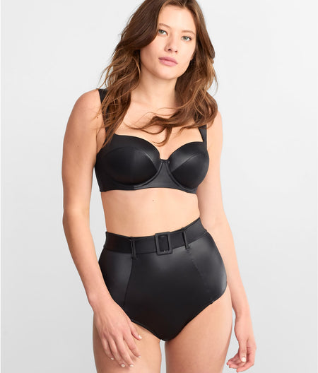 Obsidian High-Waist Belted Bikini Bottom