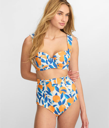 Sicily High-Waist Belted Bikini Bottom