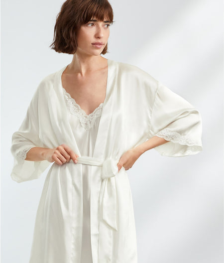 Camille Silk Short Robe