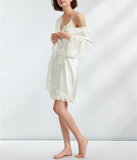 Camille Silk Short Robe