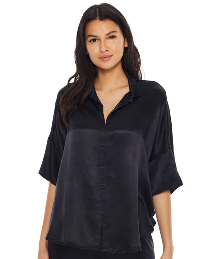 Fran Satin Notch Collar Pajama Top