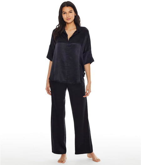 Fran Satin Notch Collar Pajama Top